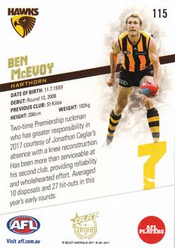 2017 Select Certified #115 Ben McEvoy Back